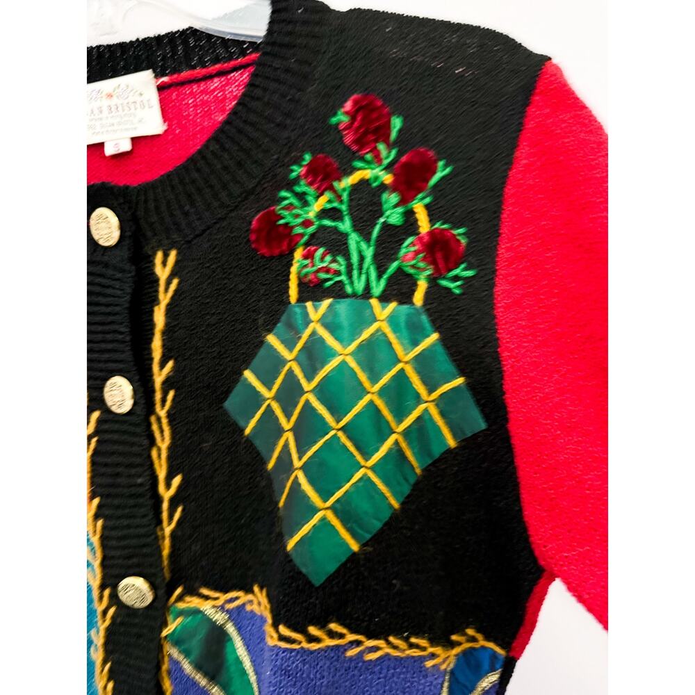 Vintage Susan Bristol Wool Blend Handknit Sweater Size Small - Picture 3 of 7